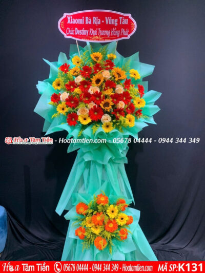 Kệ hoa khai trương shop hoa tươi Vũng Tàu 2 tầng