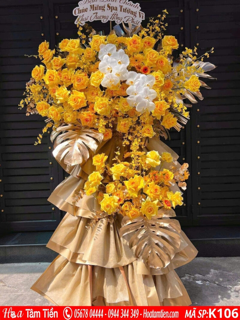 Kệ hoa khai trương thông điệp chúc phát đạt