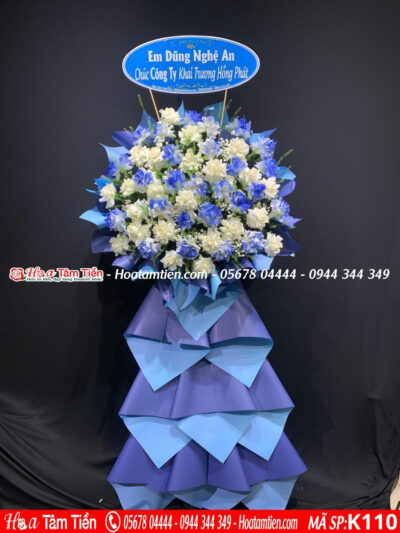 Kệ hoa khai trương tông xanh lạnh thanh nhã