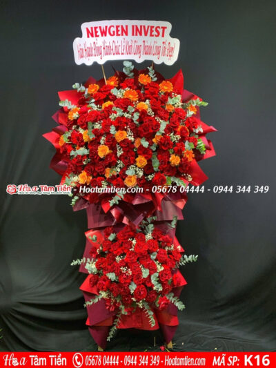 Hoa khai trương Vũng Tàu tone cam đỏ sang trọng
