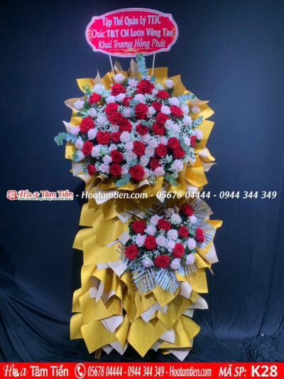Mẫu hoa khai trương tone đỏ Hồng Phát