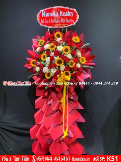 Kệ hoa chúc mừng hoa tâm tiền