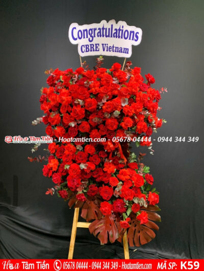 Kệ hoa chúc mừng hoa khai trương hồng phát
