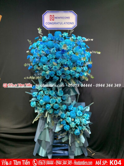 Tiệm hoa khai trương Vũng Tàu tone xanh dương may mắn