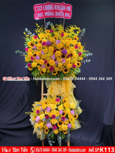 Kệ hoa khai trương mẫu cao nổi khối