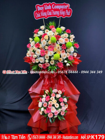 Kệ hoa chúc mừng đại hội shop hoa Vũng Tàu phường 6 – shop hoa tươi Vũng Tàu