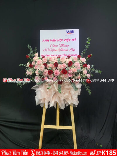 Kệ hoa chúc mừng đại hội shop hoa tươi Vũng Tàu phường 12 – Hoa Tâm Tiền Vũng Tàu