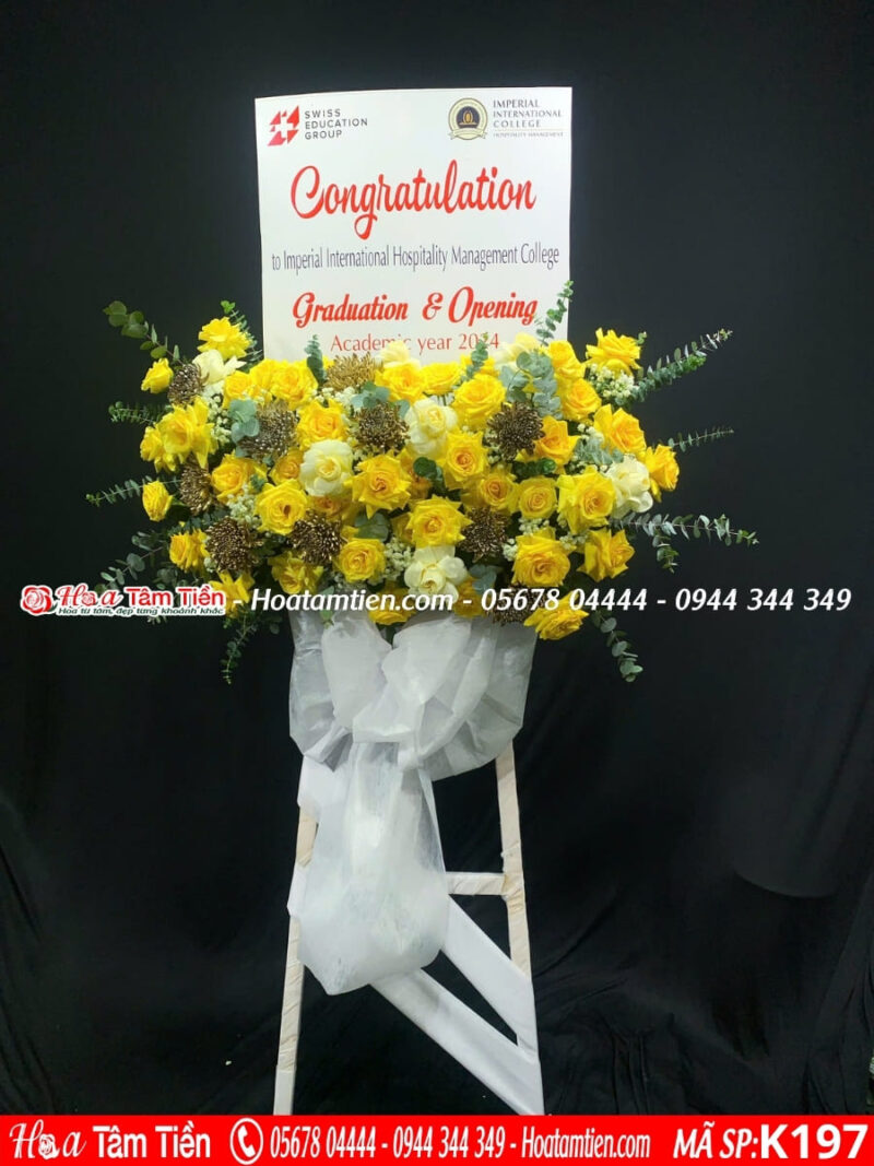 Kệ hoa chúc mừng tổng kết Phường 4 – shop hoa tươi Vũng Tàu