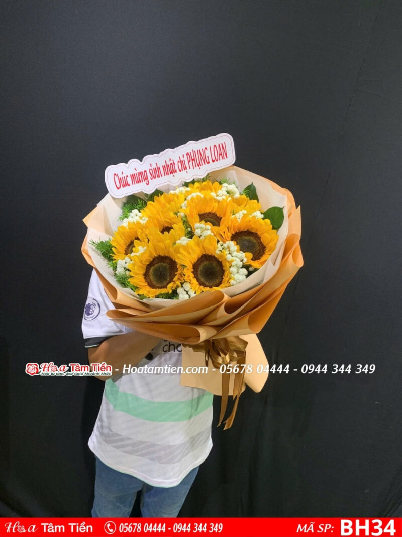 Bó hoa 14/2 hướng dương ngọt ngào
