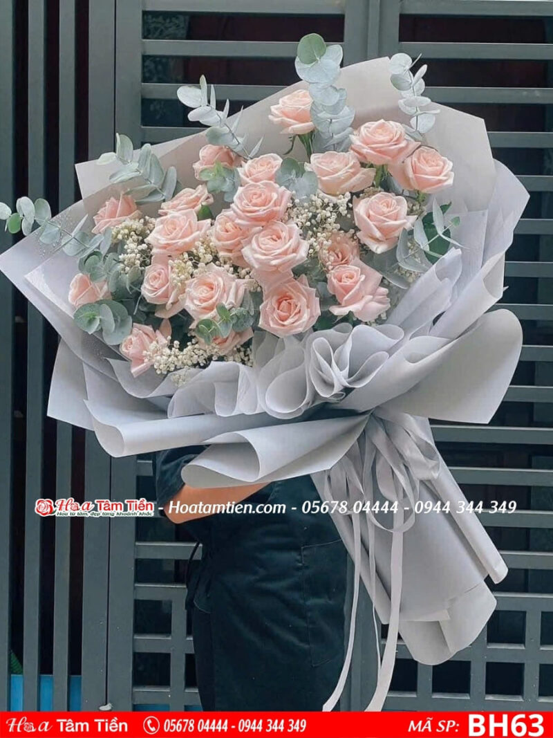 Bó hoa 8/3 màu pastel dịu nhẹ tại Tiệm Hoa Tươi Vũng Tàu