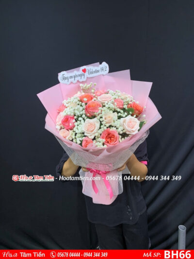 Bó hoa sinh nhật bạn thân tông cam kem tại Shop Hoa Vũng Tàu