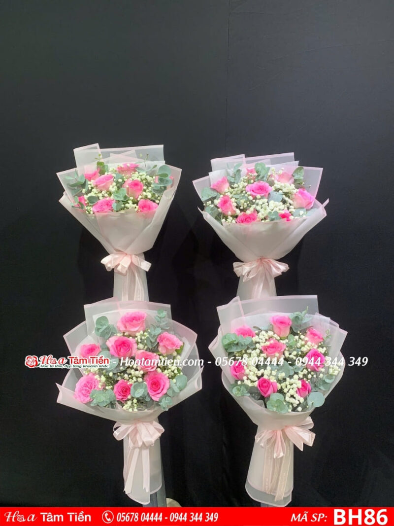bó hoa hồng lạc thần tone màu diệu nhẹ tại hoa tâm tiền
