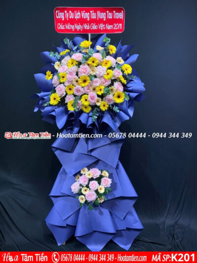 Kệ hoa lễ động thổ Phường 8 – Hoa Tâm Tiền