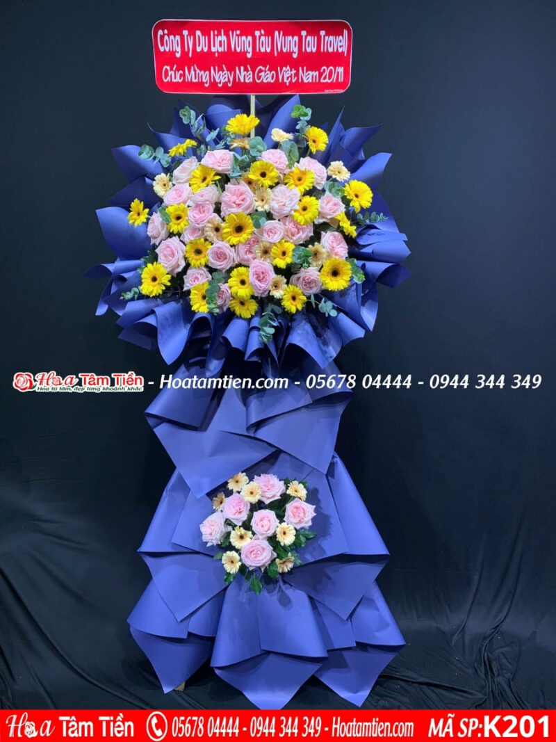 Kệ hoa lễ động thổ Phường 8 – Hoa Tâm Tiền