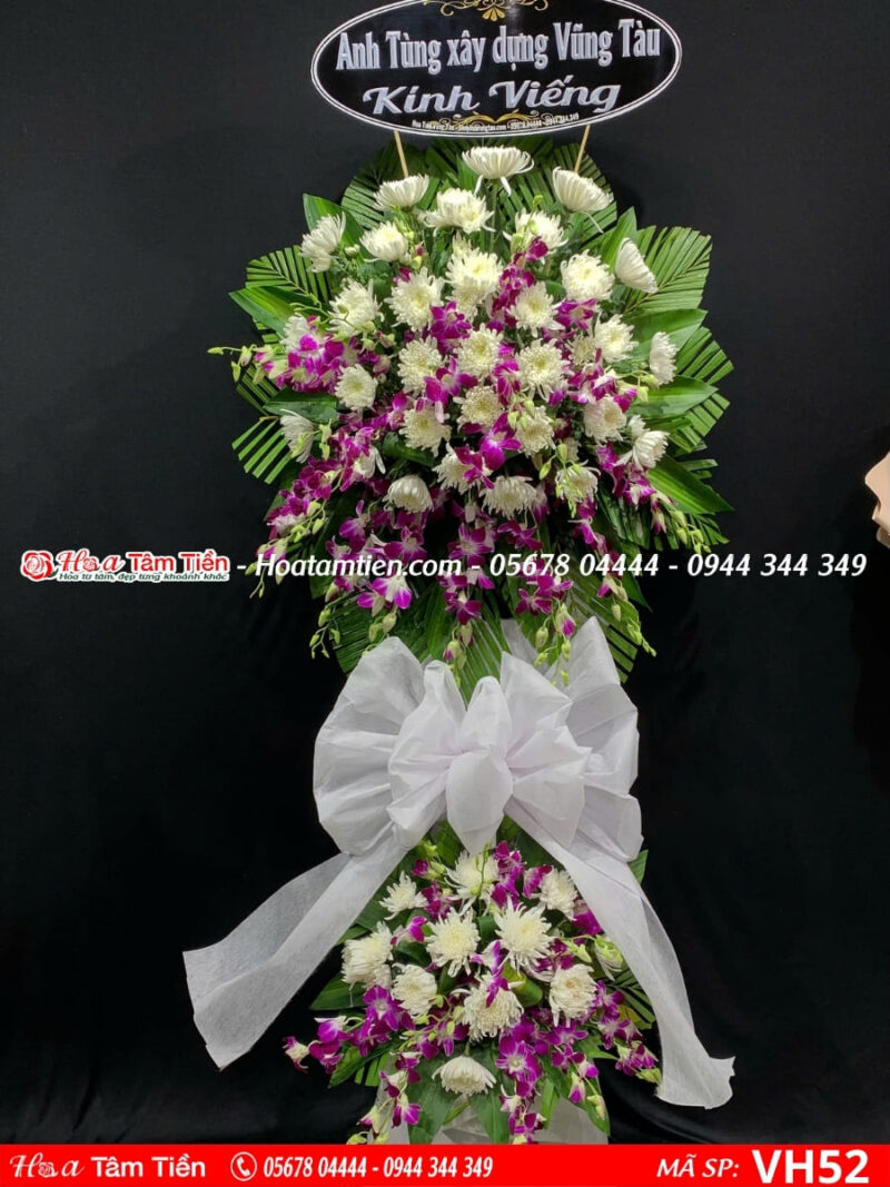 Hoa viếng đám tang đẹp, Hoa Tâm Tiền thiết kế chuyên nghiệp và giao nhanh tại Vũng Tàu