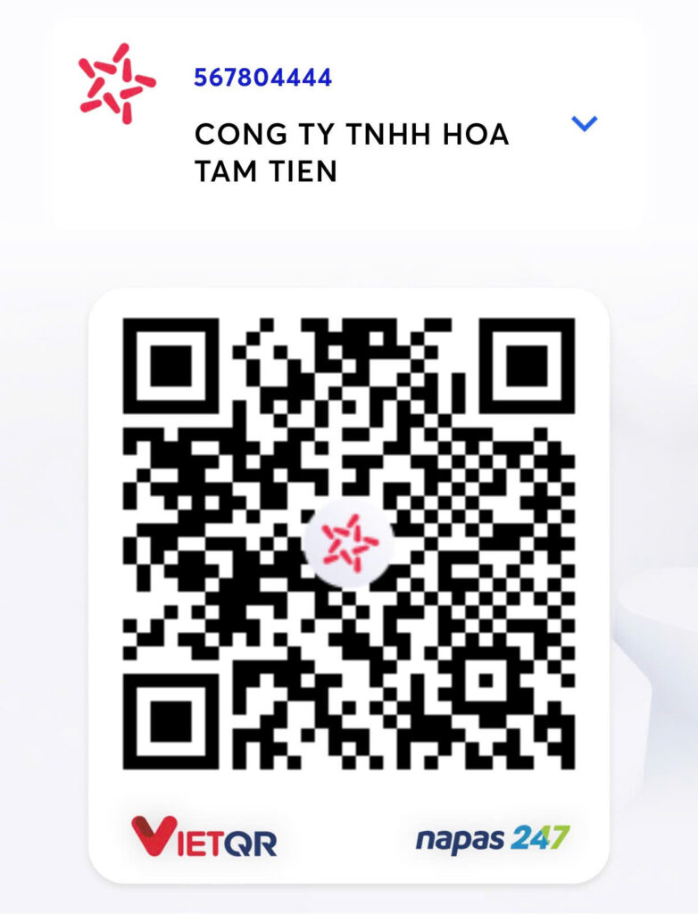 Mã QR thanh toán khi đặt hoa tại Hoa Tâm Tiền Vũng Tàu