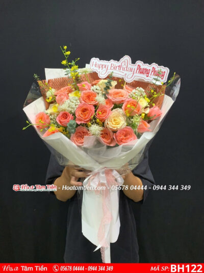 bó hoa hồng luandon mix hồng mondial tại shop hoa vũng tàu