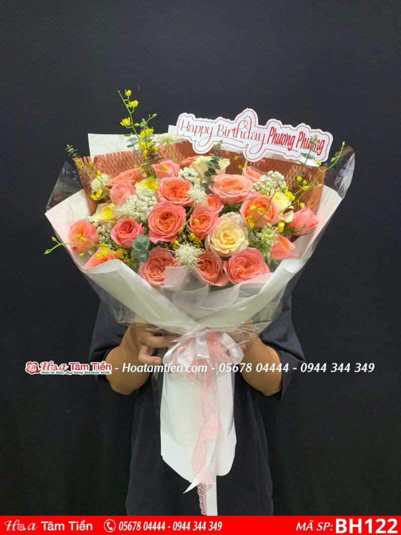 bó hoa hồng luandon mix hồng mondial tại shop hoa vũng tàu