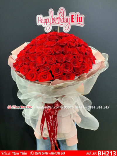 bó hoa 99 bông hồng đỏ bó tròn