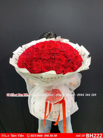 bó hoa hồng đỏ ohara đỏ bó tròn giấy trắng i love you