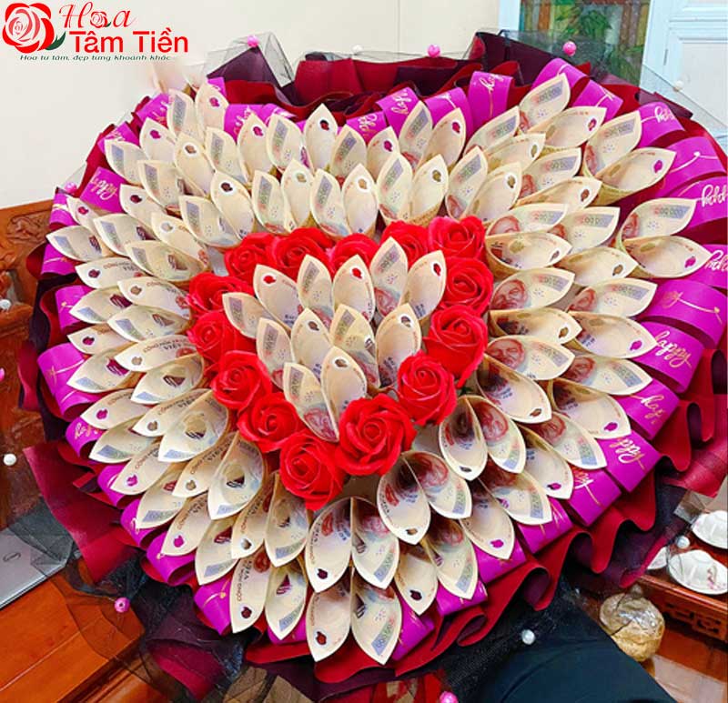 10 mẫu bó hoa tiền 20/10 cực đẹp và ý nghĩa, đầy đủ mệnh giá
