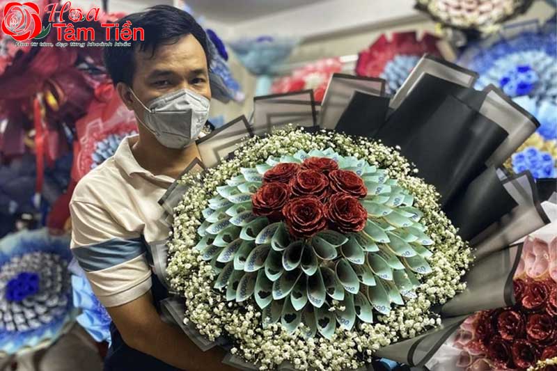 10 mẫu bó hoa tiền 20/10 cực đẹp và ý nghĩa, đầy đủ mệnh giá
