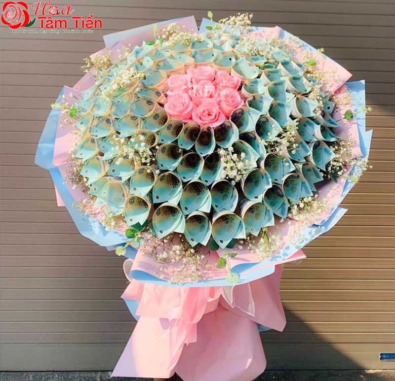 10 mẫu bó hoa tiền 20/10 cực đẹp và ý nghĩa, đầy đủ mệnh giá