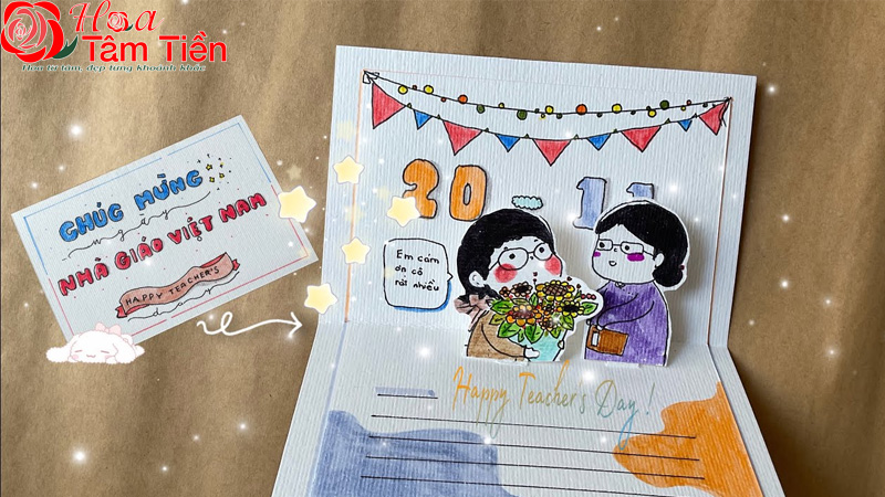 Cách làm thiệp 20/10 tặng cô giáo đơn giản và ý nghĩa