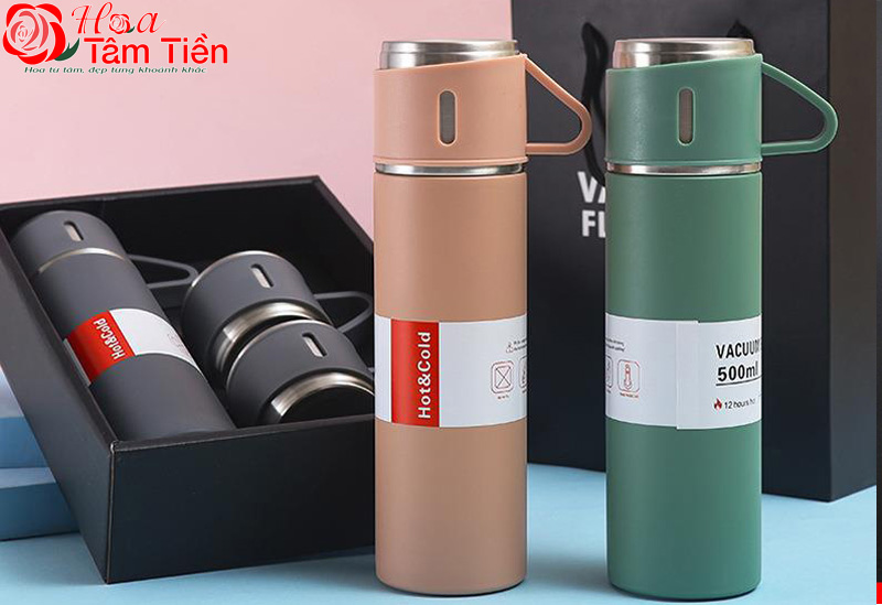 Hoa Tâm Tiền Set bình giữ nhiệt cao cấp