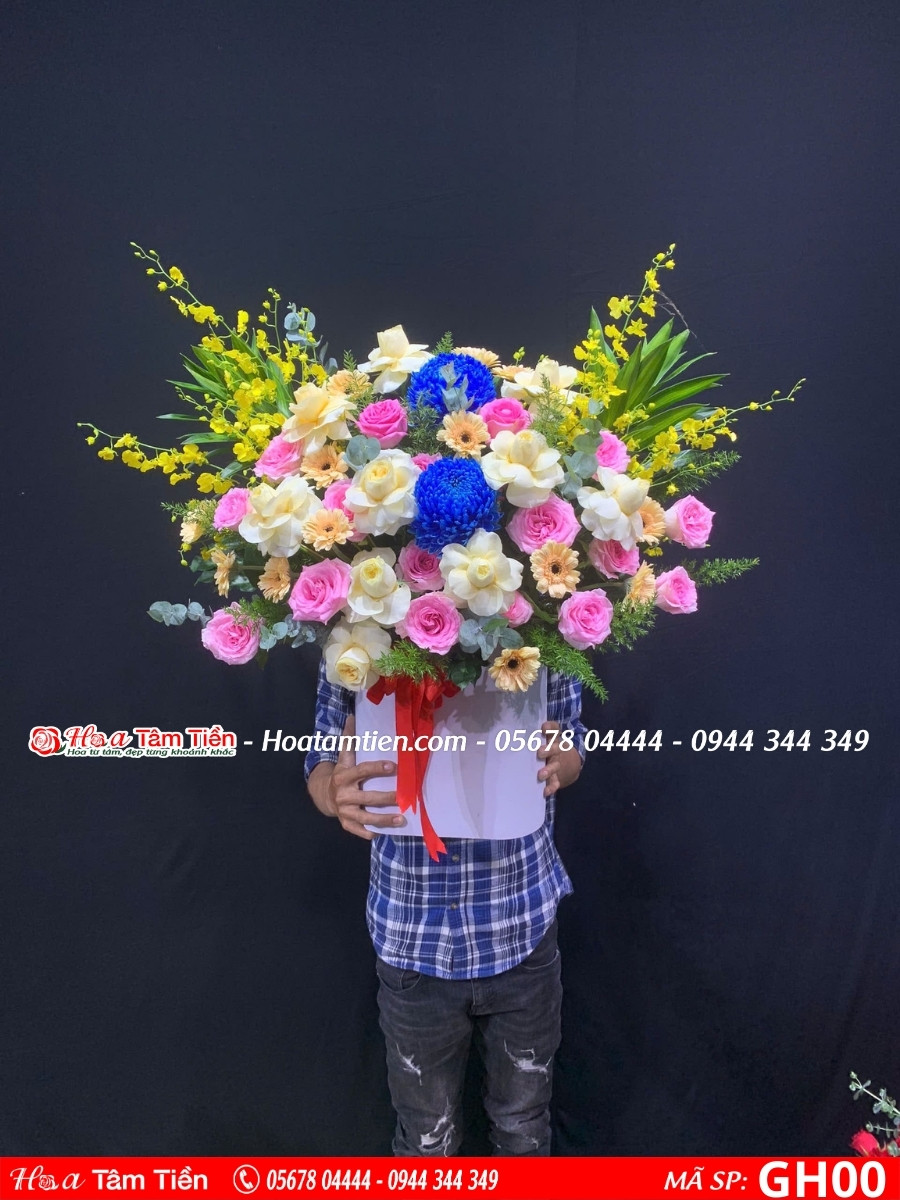 Giỏ hoa khai trương Hoa Tâm Tiền phường 1 Vũng Tàu