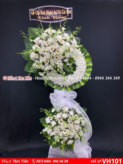 Kệ hoa viếng đám tang người già tại phường Thắng Tam Vũng Tàu – Hoa Tâm Tiền