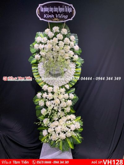 Mẫu hoa viếng đám tang tông tím tại phường 11 Vũng Tàu – Hoa Tâm Tiền