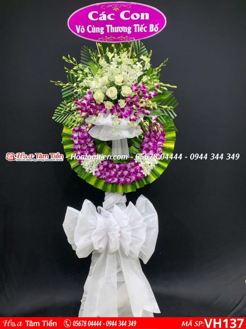Kệ hoa viếng đám tang cao cấp tại shop hoa tươi Bà Rịa – Hoa Tâm Tiền
