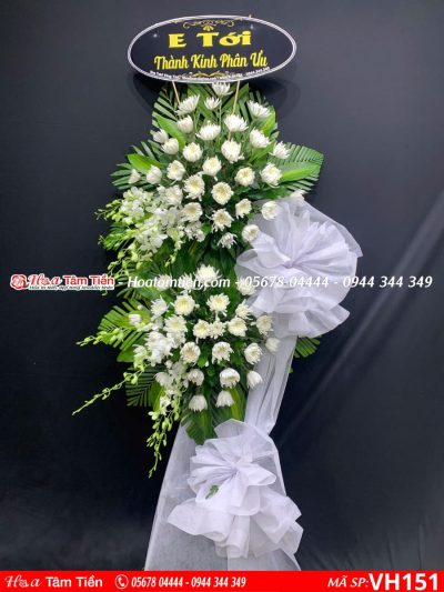 Lẵng hoa chia buồn Rạch Dừa – Hoa Tâm Tiền giao tận nơi