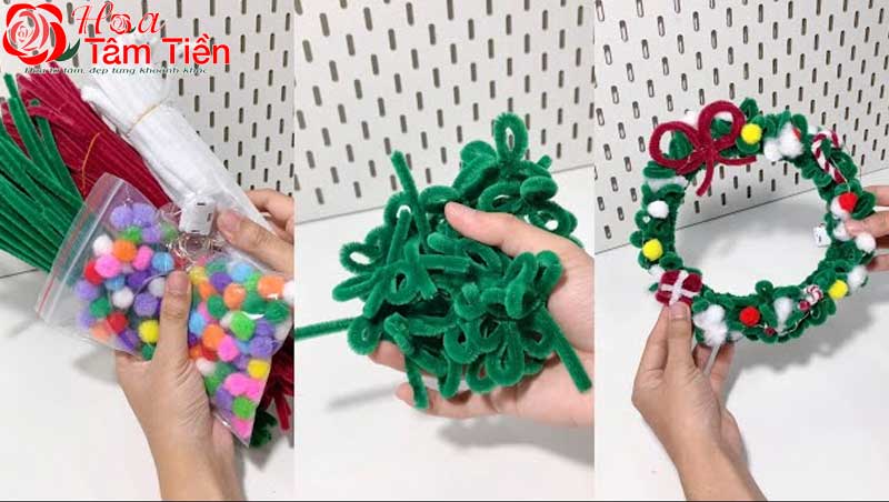 Cách làm vòng nguyệt quế noel handmade bằng giấy và các vật liệu đơn giản