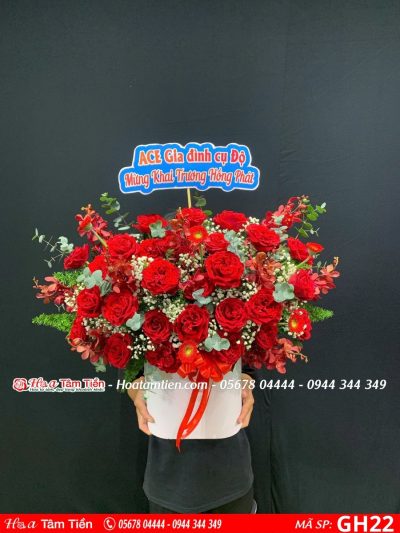 Lẵng hoa sinh nhật shop hoa Phước Tỉnh – Hoa Tâm Tiền