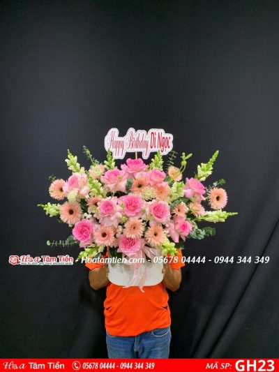 Giỏ hoa khai trương shop hoa Phú Mỹ – hoa tươi Vũng Tàu