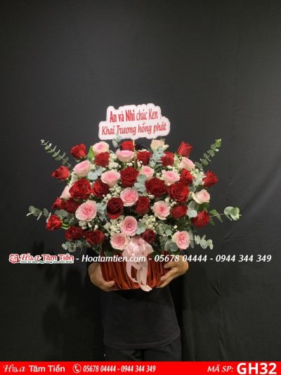 Lẵng hoa khai trương shop hoa tươi phường 8 Vũng Tàu