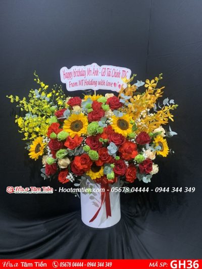 Lẵng hoa khai trương shop hoa tươi phường 12 Vũng Tàu