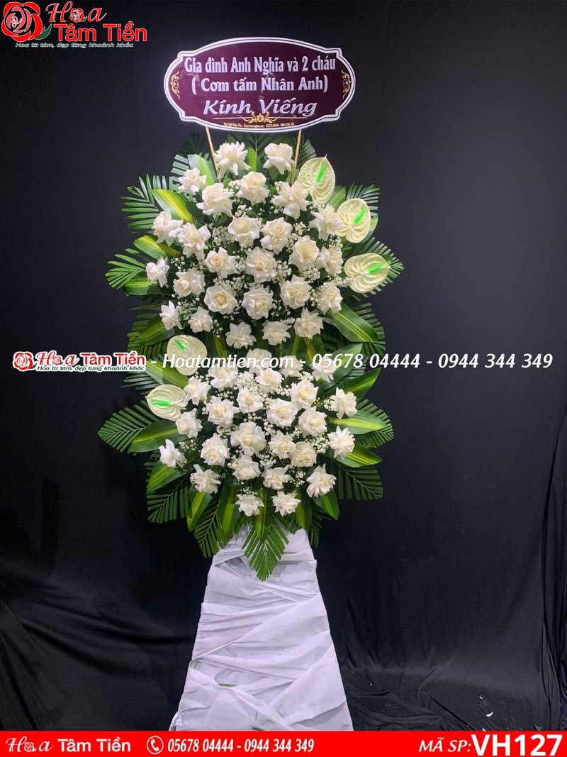 Lẵng hoa huệ – ly – hồng trắng