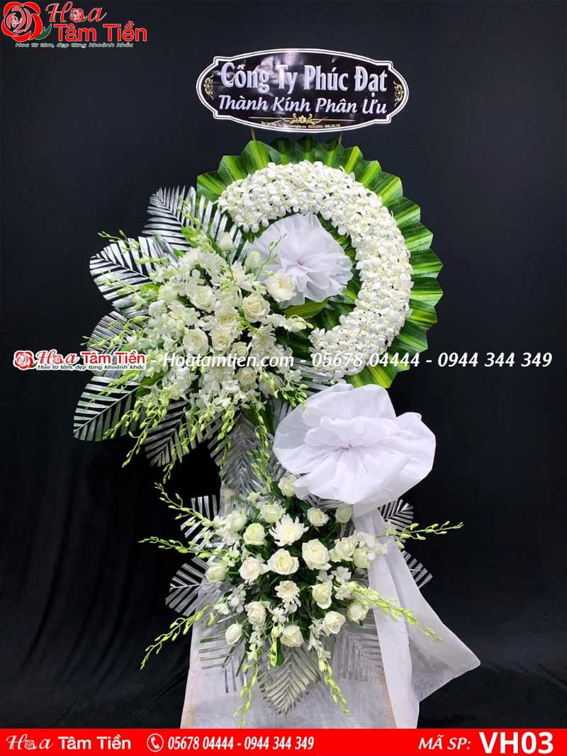 Hoa đám tang tone màu trắng