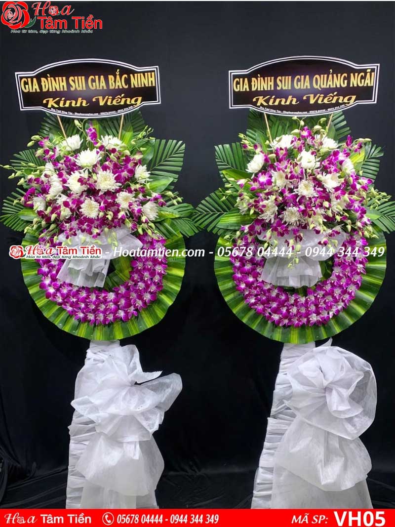 Hoa Tâm Tiền Vòng hoa đám ma truyền thống dạng tròn. Mã sp VH 05