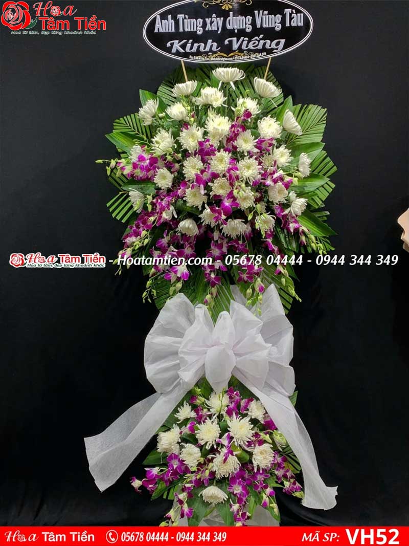 Hoa Tâm Tiền Kệ hoa tang lễ dạng đứng
