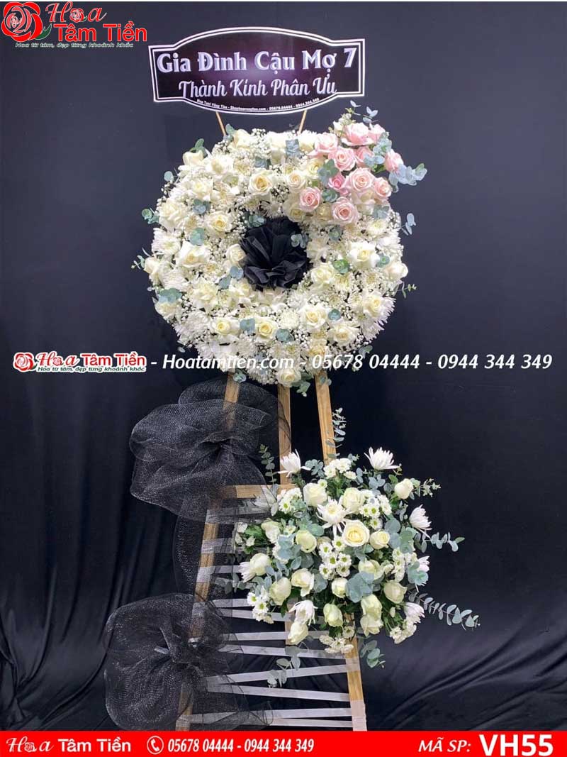 Hoa Tâm Tiền Kệ hoa tang lễ dạng đứng.