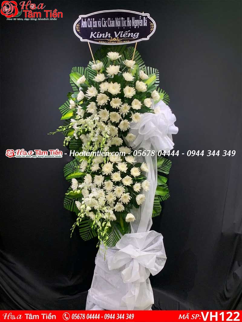 Hoa Tâm Tiền Kệ hoa tang lễ dạng đứng.