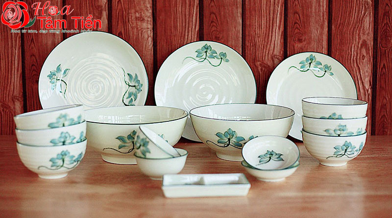 Bộ chén đĩa gốm sứ cao cấp