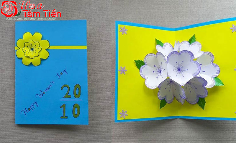 Làm thiệp 20/10 3D nổi bằng giấy A4