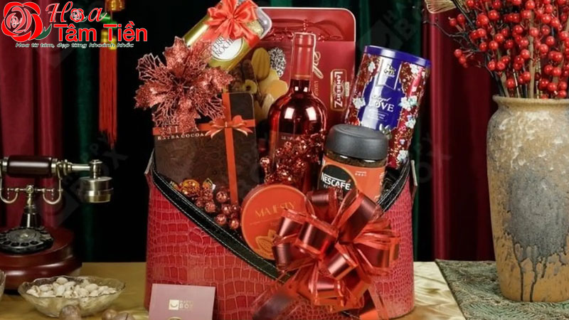 Hoa Tâm Tiền Giỏ quà kết hợp