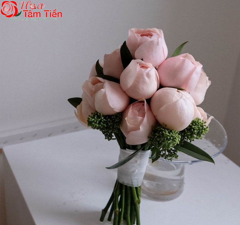 Hoa cưới mẫu đơn phong cách tối giản, hiện đại