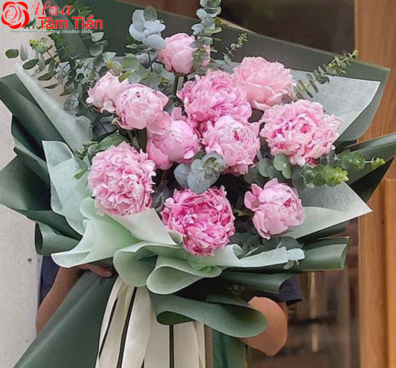 Bó hoa mẫu đơn tặng mẹ thanh lịch